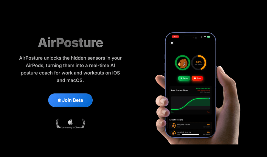 AirPosture app interface